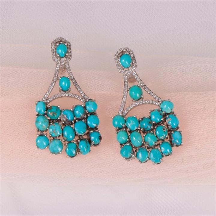 گوشواره فیروزه زنانه کد 2163